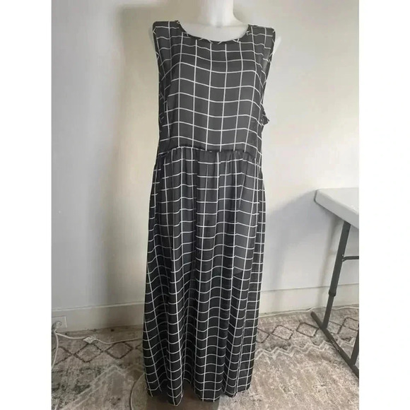 NWT Women's Agnes & Dora Black and Ivory Window Pane Sheer Godiva Dress 3X 0062‎ - Picture 1 of 8